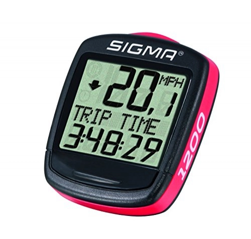 Ordenadores de ciclismo : Sigma Elektro  01950 -  Cuentakilómetros de ciclismo, 1200, Negro, Rojo