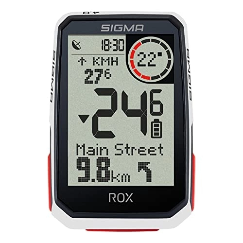 Ordenadores de ciclismo : SIGMA ROX 4.0 blanco, ciclocomputador inalámbrico con GPS incl. soporte de GPS, navegación GPS con altímetro, color: blanco