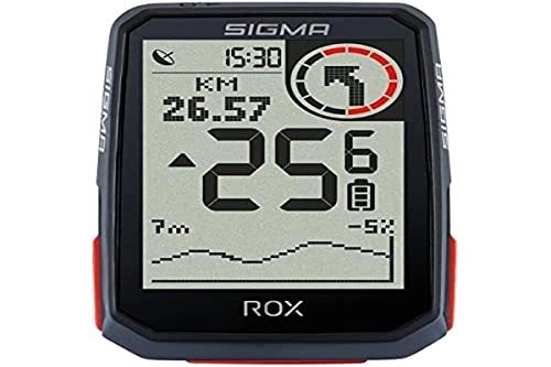 Ordenadores de ciclismo : SIGMA SPORT ROX 4.0 Negro | Ciclocomputador inalámbrico GPS y navegación, con soporte GPS | Navegación GPS en exteriores con altimetría