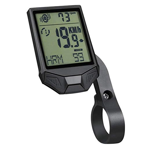 Ordenadores de ciclismo : Tacómetro 3 en 1 para bicicleta, inalámbrico, frecuencia cardíaca, pantalla LCD, luminosa, resistente al agua, sensor de cadencia (2 unidades)