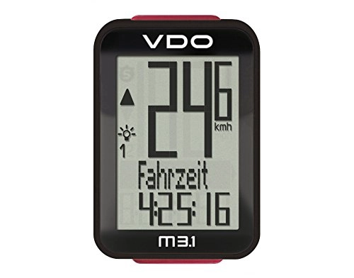 Ordenadores de ciclismo : VDO M3.1 WR Cycle Computer - Ordenador para Bicicleta, inalmbrico, Color Negro
