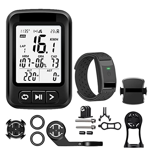 Ordenadores de ciclismo : Velocímetro de bicicleta, GPS Computadora de bicicletas Computadoras impermeables Bicicleta Speedómetro Bluetooth Odómetro inalámbrico Ciclismo Cladence Tasa de corazón Monitor Accesorios for biciclet