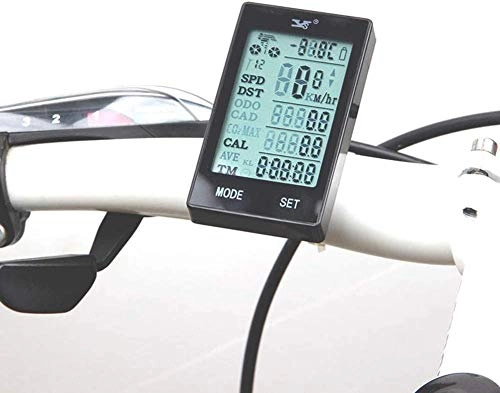 Ordenadores de ciclismo : Velocímetro de Bicicleta, multifunción, Bicicleta inalámbrica, computadora, Velocidad, Tiempo, odómetro, Monitor LCD, Tabla de códigos de conducción