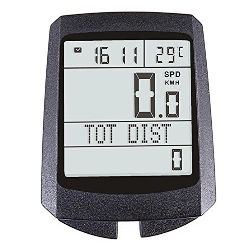 Ordenadores de ciclismo : Velocímetro de cuentakilómetros de bicicleta, velocímetro inalámbrico para computadora cuentakilómetros de velocidad ciclismo, cronómetro podómetro con pantalla LCD, despertador automático（blanco）