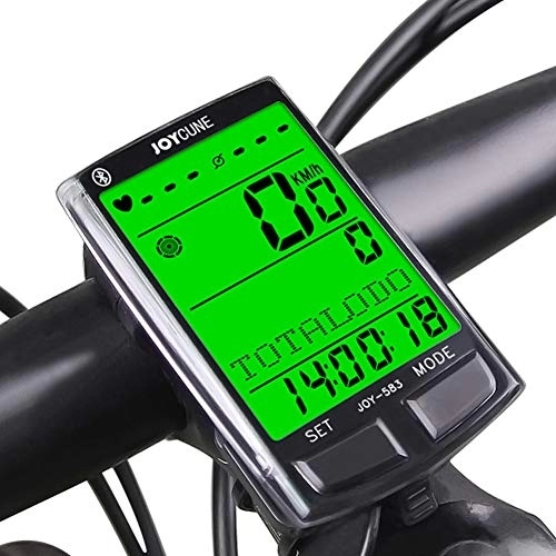 Ordenadores de ciclismo : Velocímetro inalámbrico Odómetro Computadora de Bicicleta Velocímetro Bluetooth con Sensor de cadencia Monitor de Ritmo cardíaco Luz de Fondo LCD Impermeable Temporizador de Bicicleta