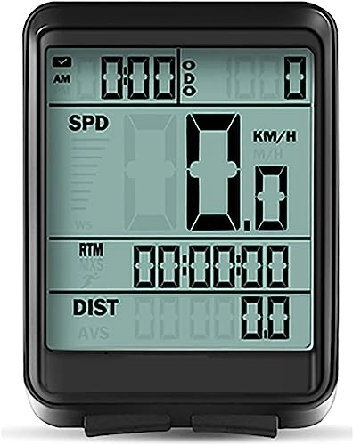 Ordenadores de ciclismo : WDX- Ordenador inalámbrico para bicicleta, multifunción, pantalla LCD impermeable, velocímetro de bicicleta, odómetro, cronómetro, medición de velocidad (color: blanco)