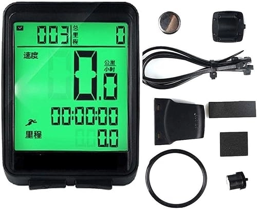 Ordenadores de ciclismo : WDX- Velocímetro de velocidad LCD impermeable para bicicleta, cuentakilómetros de bicicleta, cuentakilómetros de bicicleta, velocímetro de bicicleta, medición de velocidad (color: verde)