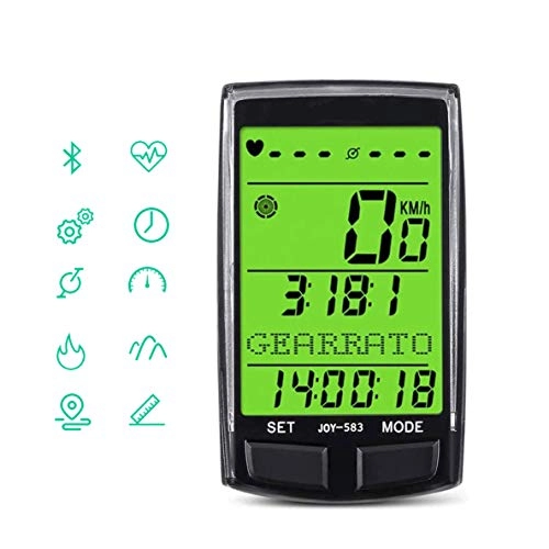 Ordenadores de ciclismo : WYLDDP Bicicleta Cuentakilmetros, 20 Funciones, velocmetro inalmbrico a Prueba de Agua, Bicicletas con Sensor de frecuencia cardaca, Sensor de cadencia de Velocidad