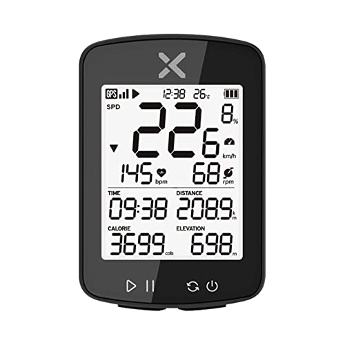 Ordenadores de ciclismo : XOSS G+2 Contador de Bicicleta GPS, Medidor de Bicicleta Inalámbrica Soporte Ant+, Medidor de Velocidad Impermeable IPX7, Synchronize Strava, Pantalla de matriz HD Bluetooth 5.0 para Bicicleta