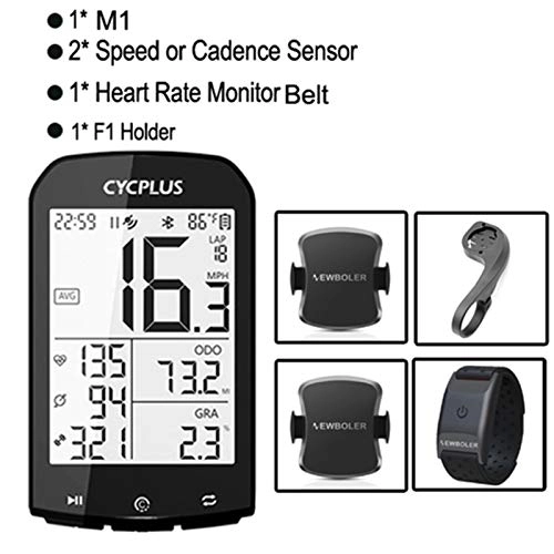 Ordenadores de ciclismo : YDL Cycplus M1GPS Bicicleta De Bicicleta Bike Bikeometer Ciclismo Antiguo Sensor De Cadencia Monitor De Ritmo Cardíaco para Garmin Bryton Strava (Color : Upgraded F F1)