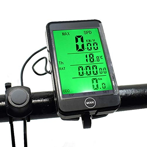 Ordenadores de ciclismo : ZHANGJI Tacmetro de Bicicleta-MTB Cycling Computer Multifuncional Luminosa Pantalla Grande Bicicleta Bicicleta Tabla de cdigos velocmetro