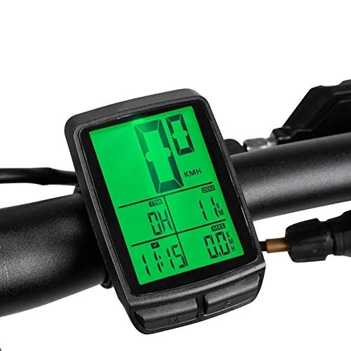 Ordenadores de ciclismo : ZJJ Bici inalámbrica odómetro LCD retroiluminación Impermeable Bicicleta computadora Ciclismo velocímetro con Despertador automático para la Velocidad de Tiempo de Seguimiento