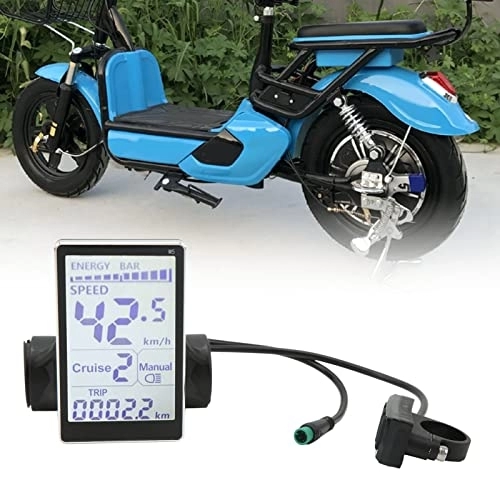 Ordinateurs de vélo : AYNEFY Compteur LCD de Vélo électrique, Compteur LCD de Vélo électrique 5 Broches 24V 36V 48V 60V écran Universel de Panneau LCD E Scooter M5 pour 31.8 22.2mm