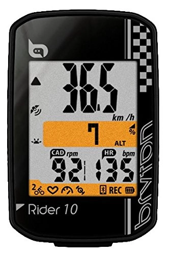 Ordinateurs de vélo : Bryton Rider 10 GPS, Noir, Taille Unique