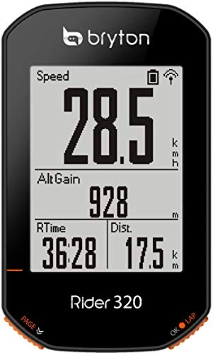 Ordinateurs de vélo : Bryton Rider 320E Cycle Ordinateur GPS, Écran 2.3", Noir