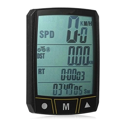 Ordinateurs de vélo : Capteur de cyclage à vélo de cyclage sans fil / câblé Capteur de chronomètre imperméable avec écran LCD compteur de vitesse compteur de LED Compte-tours vélo ( Couleur : Black1 , Size : ONE SIZE )