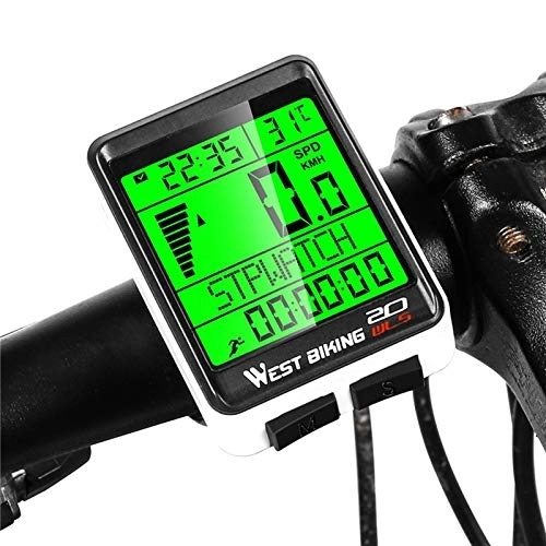 Ordinateurs de vélo : Chronomètre sans fil étanche pour vélo de montagne, vélo de route, 5 langues, grand écran multifonction, tachymètre, tachymètre, accessoire de vélo