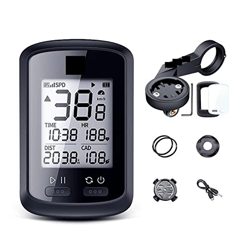 Ordinateurs de vélo : Compteur de vitesse de vélo, GPS Ordinateur cycy de vélo étanche IPX7 Bluetooth 4.0 Ant + g plus Speedomete de vitesse de fréquence cardiaque de la cadence Moniteur de fréquence cardiaque avec capteur