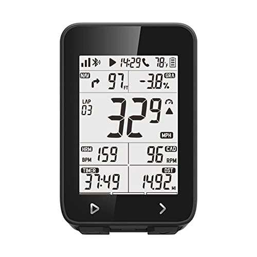 Ordinateurs de vélo : Compteur vélo GPS iGS320 de vélo étanche IPX7 avec écran de 2, 4 Pouces à rétroéclairage Automatique sans Espace d'air, Batterie de 72 Heures