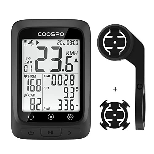 Ordinateurs de vélo : CooSpo BC107 Compteur Velo sans Fil Bluetooth 5.0 Ant+ Compteur Vitesse Velo Odomètre, Écran LCD rétroéclairé de 2, 4 Pouces Compatible avec Capteurs Ant, Velo Route et VTT