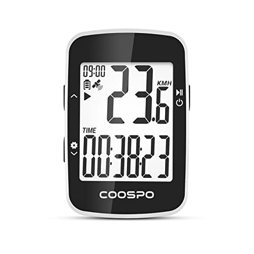 Ordinateurs de vélo : COOSPO Ordinateur de vélo sans fil, GPS avec IPX7, compteur de vitesse, odomètre avec rétroéclairage automatique de 5, 8 cm, traqueur GPS de vélo avec alarme de vitesse maximale