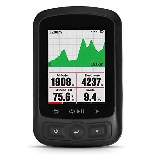Ordinateurs de vélo : DJG Équitation GPS Vélo Chronomètre, Cadence de fréquence Cardiaque de Navigation étanche sans Fil Ant + Fonction, Navigation avec Compteur kilométrique Route Map, avec Support