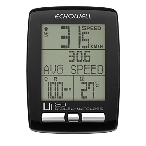 Ordinateurs de vélo : Echowell ciclocomputer ui20 sans Fil Cadence Noir (ciclocomputer) / Bike Ordinateur ui20 sans Fil Cadence Black (Bike Computers)
