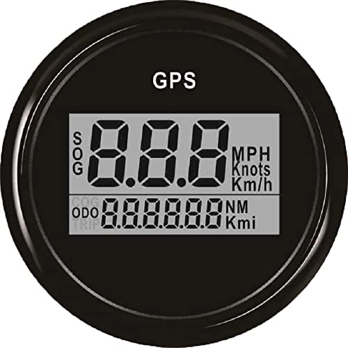 Ordinateurs de vélo : ELING Compteur de compteur de vitesse GPS Digital garanti pour bateau de voiture avec rétroéclairage 2 pouces (52mm) 12V / 24V