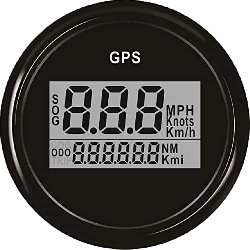 Ordinateurs de vélo : ELING Compteur de compteur de vitesse GPS Digital ODO garanti pour bateau de voiture avec rétroéclairage 2 pouces (52mm) 12V / 24V