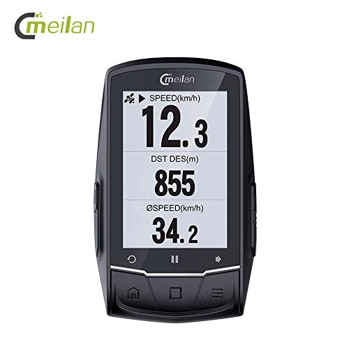 Ordinateurs de vélo : Festnight Ordinateur de vélo de Navigation GPS M1 Compteur de Vitesse Cadence Fréquence Cardiaque 2, 6"Ordinateur de Cycle BLE4.0