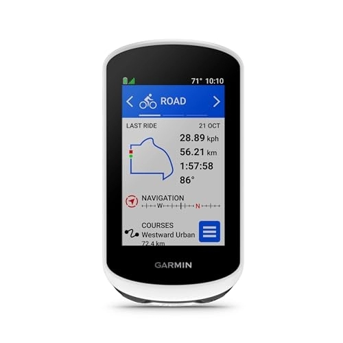 Ordinateurs de vélo : Garmin Ordinateur de vélo Edge Explore 2, 3 pouces, avec GPS intuitif, fonctions VO2, records personnels, unisexe pour adultes, blanc, unique