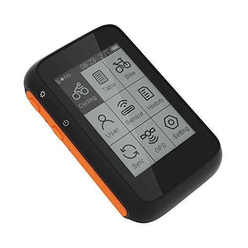 Ordinateurs de vélo : Home gyms GPS Ordinateur de vélo rétro-éclairé Ecran LCD Dot Matrix Langue Peut être modifié Tachymètre vélo Ordinateur de vélo Tracker vélo étanche 2, 4 Pouces avec Bluetooth