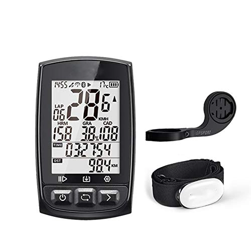 Ordinateurs de vélo : HONGLONG Ordinateur de vélo 12 Fonctions Compteur de Vitesse vélo, avec GPS, étanche IPX7, Compteur rétro-éclairage LCD pour en Temps réel Vitesse Trackin, M