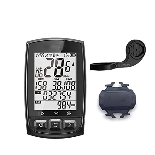 Ordinateurs de vélo : HONGLONG Ordinateur de vélo 12 Fonctions Compteur de Vitesse vélo, avec GPS, étanche IPX7, Compteur rétro-éclairage LCD pour en Temps réel Vitesse Trackin, S