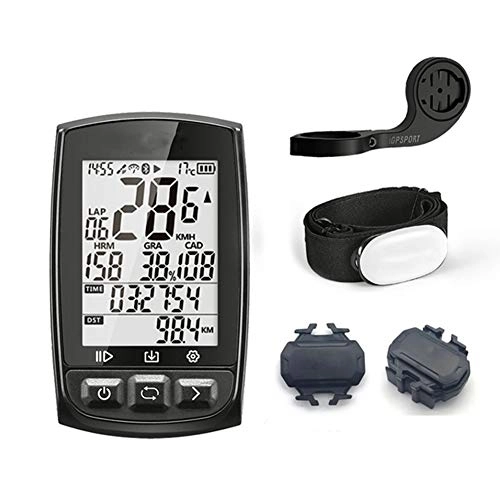 Ordinateurs de vélo : HONGLONG Ordinateur de vélo 12 Fonctions Compteur de Vitesse vélo, avec GPS, étanche IPX7, Compteur rétro-éclairage LCD pour en Temps réel Vitesse Trackin, XL