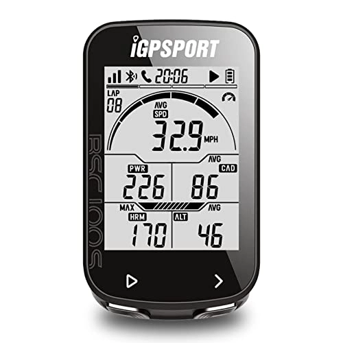 Ordinateurs de vélo : iGPSPORT Compteur de vitesse vélo sans fil, ordinateur GPS compatible Bluetooth 5.0 ANT+, écran 2, 6" compteur de vitesse de vélo rétro-éclairage automatique, étanche pour ordinateur de vélo, BSC100S