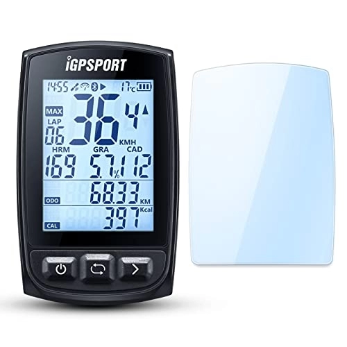 Ordinateurs de vélo : iGPSPORT Ordinateur de vélo 50S sans fil, compteur kilométrique et compteur de vitesse étanche avec fonction de réveil automatique et écran LCD rétroéclairé de 5, 6 cm, Bluetooth ANT+ pour VTT