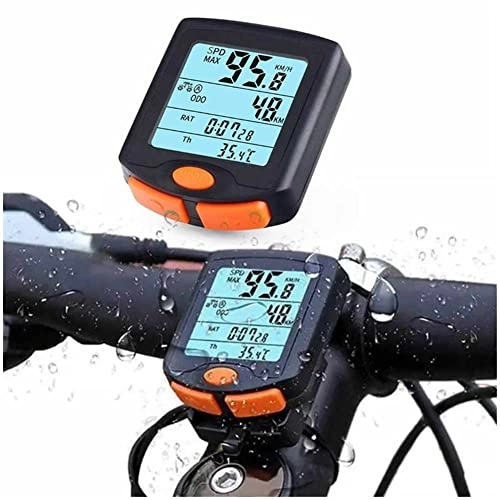 Ordinateurs de vélo : JKLL Compteur de vitesse sans fil pour vélo - Odomètre multifonction - Étanche - Affichage 4 lignes avec rétroéclairage - Pour vélo de route et VTT