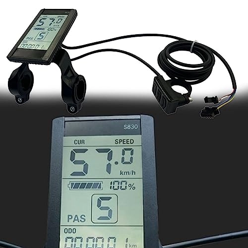 Ordinateurs de vélo : JN LCD-S830 Écran LCD pour vélo électrique, compteur de vitesse de vélo, compteur kilométrique SM E-Bike 5 broches 24 V 36 V 48 V