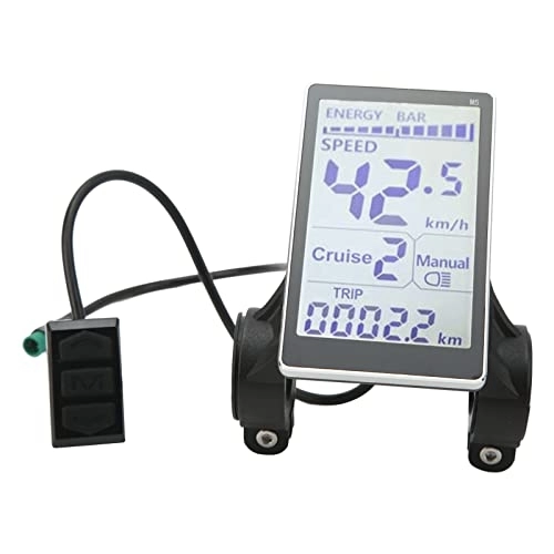 Ordinateurs de vélo : Jopwkuin Panneau de Commande LCD, Remplacement de Compteur LCD de vélo électrique à 5 Broches pour vélos électriques de 22, 2 mm