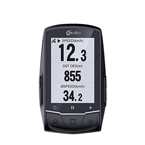 Ordinateurs de vélo : M1 Ordinateur de vélo GPS sans fil avec Bluetooth Ant+, surveillance de performance dynamique étanche, compteur de vitesse avec rétroéclairage automatique (couleur : noir)