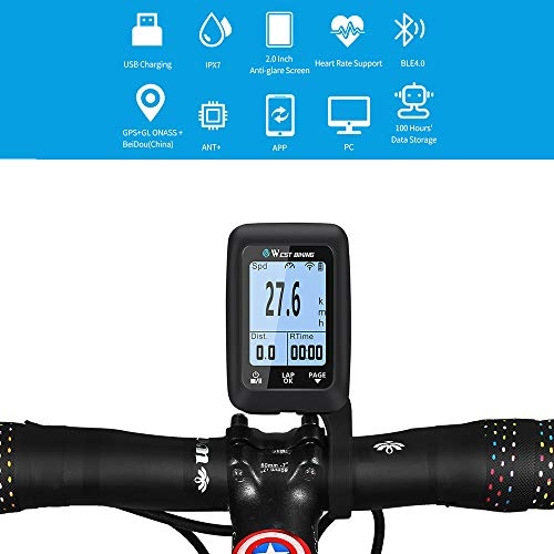 Ordinateurs de vélo : Mengen88 Compteur de Vitesse GPS de Compteur kilométrique de vélo pour vélo, Ordinateur de Cycle de capteur de Mouvement de rétro-éclairage de réveil LCD étanche, pour Suivre la Vitesse de Conduite