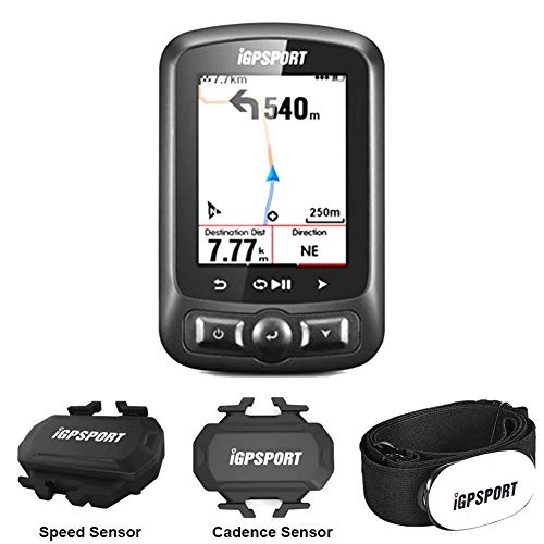 Ordinateurs de vélo : MLSice iGPSPORT GPS Ordinateur de vlo avec Moniteur de frquence Cardiaque et capteur de Cadence Rapide pour la Navigation Waypoint, 2, 2 Pouces Grand cran Couleur vlo Ordinateur