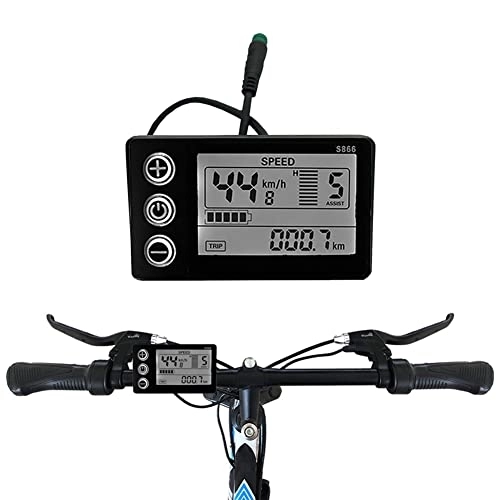 Ordinateurs de vélo : NIKJEBDF Compteur numérique pour vélo avec écran LCD 24 V-36 V-48 V - Conversion de vélo n°2 / UART - Écran horizontal noir et blanc - Connecteur étanche