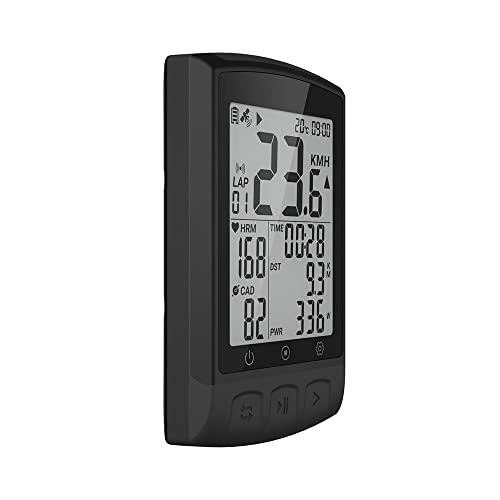 Ordinateurs de vélo : Ordinateur de vélo intelligent GPS sans fil, compteur de vitesse de vélo GPS, ordinateur de vélo étanche, accessoires de cyclisme en plein air rechargeables étanches Bluetooth, écran FSTN de 2, 3 pouces