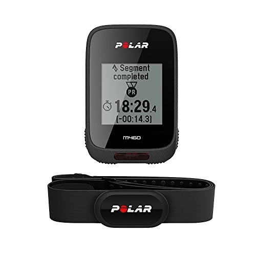 Ordinateurs de vélo : Polar - M460 - Compteur Vélo GPS Intégré avec Ceinture Capteur de Fréquence Cardiaque - Noir