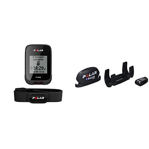 Ordinateurs de vélo : Polar - M460 - Compteur Vélo GPS Intégré avec Ceinture Capteur de Fréquence Cardiaque - Noir & 91056559 Capteur de Vitesse par Bluetooth, Noir, Taille Unique