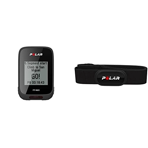 Ordinateurs de vélo : Polar - M460 - Compteur vélo GPS Intégré - Noir & H10+ Capteur de Fréquence Cardiaque Haute précision - Bluetooth, Ant+, ECG / EKG - émetteur Cardiaque Waterproof avec Ceinture Pectoral