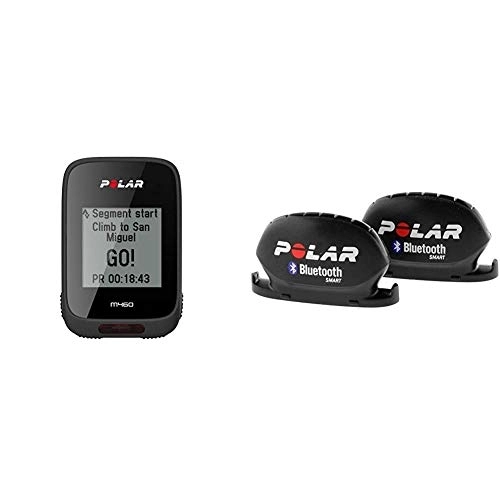 Ordinateurs de vélo : Polar - M460 - Compteur vélo GPS Intégré - Noir & Kit Capteur de Vitesse et Capteur de Cadence Bluetooth Smart