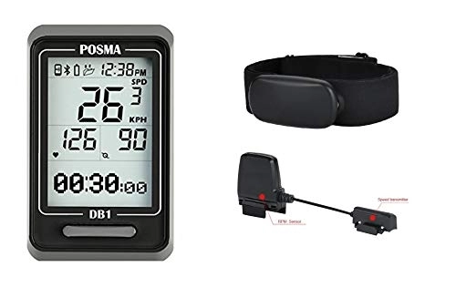 Ordinateurs de vélo : POSMA DB1 Compteur de vélo Bluetooth Double Mode BCB30 Capteur de Cadence BHR30 Moniteur de fréquence Cardiaque Kit de Liaison avec Smartphone iPhone